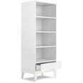 thumbnail image 5 of Harper 60 inch x 24 inch Solid Wood Mid Century Modern Bookcase with Storage in White, 5 of 12