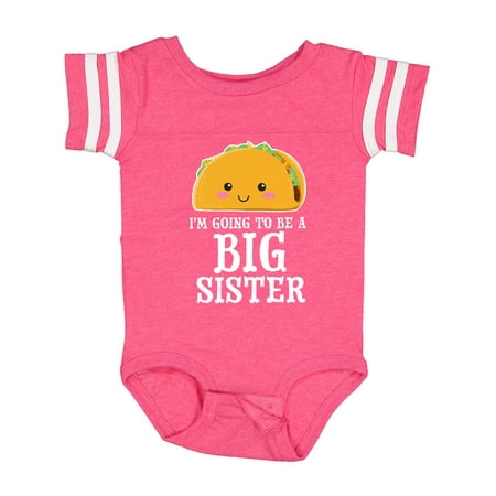 

Inktastic Big Sister with Taco Illustration Girls Baby Bodysuit
