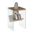 thumbnail image 2 of SoHo Table d'Extrémité avec Étagère en Bois de Noix de Muscade avec Panneaux de Verre Transparents, 2 of 6