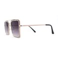 thumbnail image 3 of Womens Square Rhinestone Rectangle Jewel Metal Rim Diva Sunglasses Gold Smoke, 3 of 4