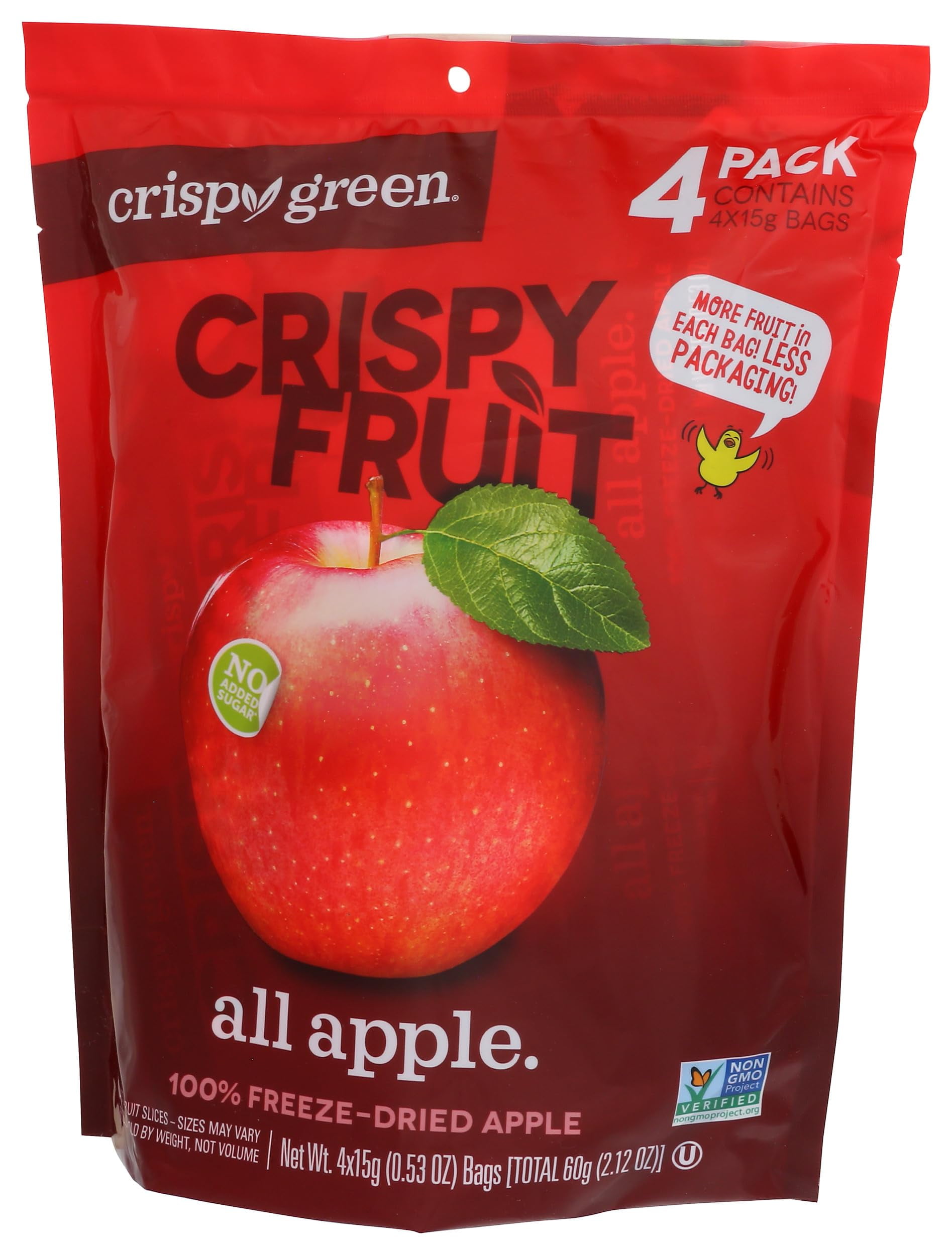 Crispy Green All Apple 100% Freeze-Dried Apple, No Added Sugar, Vegan Friendly, Kosher, Gluten Free & Non-GMO, 2.12 Ounce (Pack of 8)