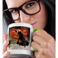 thumbnail image 2 of 3dRose, Vintage Halloween Lady in Black, 11oz Two-Tone Green Mug, 2 of 7