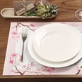 thumbnail image 3 of Placemat Woven Vinyl Placemats Plastic Placemats Wipeable Washable Kitchen Dining Table Mat Outdoor Placemats Non Slip Heat Stain Resistant, Pink, Table Mats Set of 4, 3 of 10