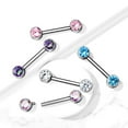 thumbnail image 4 of BodyJewelryOnline Nipple Barbell Implant Grade Titanium with CZ bezel Set Internally Threaded Women, 4 of 6