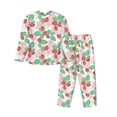 thumbnail image 2 of Goofa Strawberry Printed Women’s 2 Piece Pajama Set Super,Pajamas Women's Long Sleeve Sleepwear Soft Button Down Loungewear Pjs Lounge Set Nightwear-Small, 2 of 9
