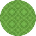thumbnail image 1 of Ahgly Company Machine Washable Indoor Round Transitional Dark Lime Green Area Rugs, 7' Round, 1 of 7