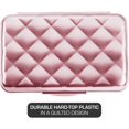 thumbnail image 3 of It's Academic Metallic Pencil Case Box, Hard , Stylish Quilted-Pattern Lid, Rose Gold, 3 of 5