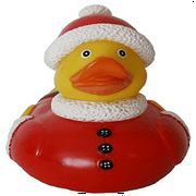 Santa Rubber Duck Bigger 5", Waddlers Brand, Rubber Ducky Christmas Stocking Stuffer, Collectible Christmas Gift for All Ages