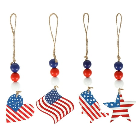

NUOLUX 4pcs Independence Day Pendant Exquisite Bead Hanging Tag Festival Hanging Decors