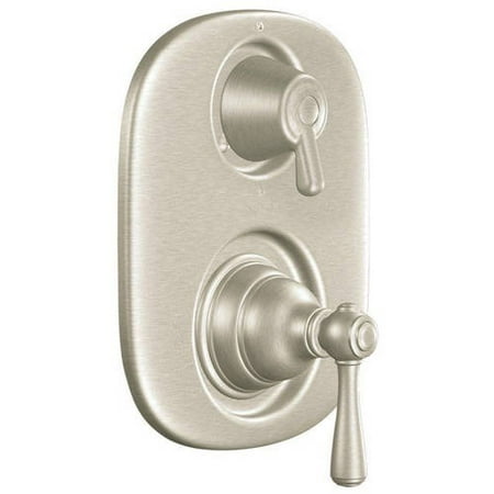Moen T4111P Double Handle Moentrol Pressure Balanced with Volume Control and Integrated Diverter Valve Trim from the Kingsley Collection (Less Valve), Available in Various Colors