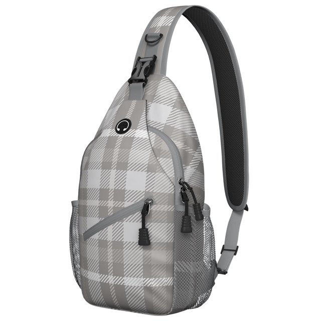 Sac à Dos Bandoulière à Carreaux Buffalo pour Voyage et Randonnée, Sac à Bandoulière Léger à Carreaux Rustiques avec Motif à Carreaux Rouge et Noir Classique et Design Vintage Rayé Fusion