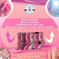 thumbnail image 4 of Yacht & Smith Pink Ribbon Breast Cancer Awareness Ankle/Crew Socks for Women (Assorted Crew C, 9-11), 4 of 7