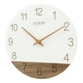 thumbnail image 4 of La Crosse Clock 12" Sierra Wood White-Brown Contemporary Quartz Analog Clock, 404-3630B, 4 of 5