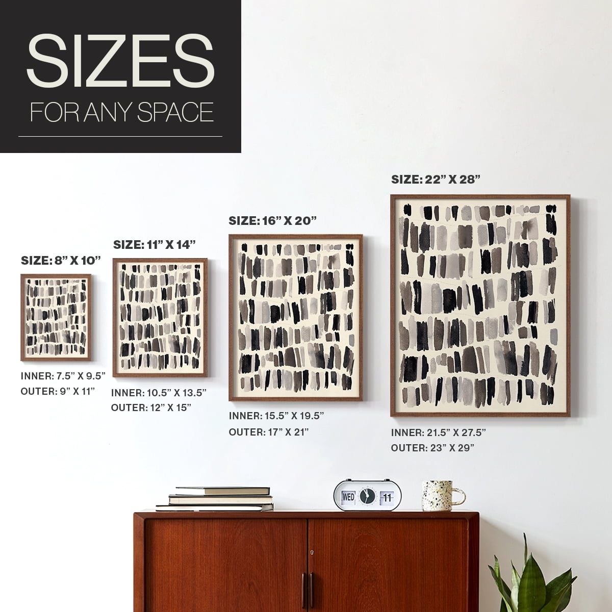 Chalk and Flint II Framed Print in Brown Solid Wood Framed Print No Nail Hanging