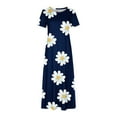 thumbnail image 4 of SMihono Robes d'Été Bohémiennes pour Femmes Grande Taille Mode d'Été Imprimée Manches Courtes Col Rond Bretelles Robe Chandail, 4 of 4