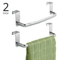 thumbnail image 2 of mDesign Steel Metal Over Cabinet Towel Storage Organizer Bar, 2 Pack, Chrome, 2 of 9