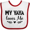 thumbnail image 3 of Inktastic My Yaya Loves Me Grandchild Girls Baby Bib, 3 of 4