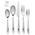 thumbnail image 2 of Paris Hilton 20-Piece Stainless Steel Flatware Set, Service for 4, Dinner Forks, Salad Forks, Dinner Knives, Teaspoons & Dinner Spoons, Silver with Bow Detail, 2 of 8