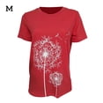 thumbnail image 1 of Camiseta de mujer con estampado floral, cuello redondo, manga corta, camiseta suelta, rojo, M Vogacara AP000466-08, 1 of 7
