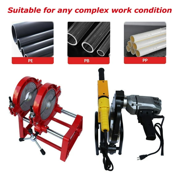 PreAsion Pipe Fusion Welder Soldering Machine 2 Clamps 2.48-7.87" Piping Hot Melt Machine with Timer