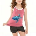 thumbnail image 3 of Eltusu Girls Cotton Tank Tops, Crew Neck Sleeveless Graphic Loose Fit Workout Tops Pink Size 8 T, 3 of 5