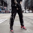 thumbnail image 4 of Pantalones cargo Y2k para hombre, pantalones harén de estilo coreano con múltiples bolsillos para hombre, pantalones largos estilo Harajuku, anchos, de corte regular, estilo emo, 4 of 5