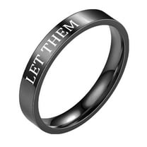 CILENON Let Them Ring Let Them Stainless Steel Engraved Ring To Sorority Sisters Best Friends Inspirational Friendship Ring Motivational Friendship Jewelry Gift (Black,7)