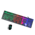 Shipadoo D500 RGB 104 Keys Gaming Keyboard and Mouse Combo, Black ...