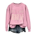 thumbnail image 3 of Baqcunre Crewneck Sweatshirts Solid Color Crew Neck Loose Long Sleeved Valentine's Day Print Hoodie(Pink S-XXL),Womens Sweatshirt Womens Tops Valentine'S Day Shirts For Women, 3 of 3