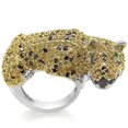 thumbnail image 1 of Reverse Two-Tone Brass Ring with AAA Grade CZ, Topaz - Size 7, 1 of 1