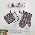 thumbnail image 5 of Pirate Civet Cat and Leaf 5 Pcs Kitchen Set Heat Resistant Oven Mitts and Non-Slip Pot Holders with Adjustable Cooking Apron, 5 of 6