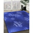 thumbnail image 3 of Ahgly Company Machine Washable Indoor Square Transitional Blue Ribbon Blue Area Rugs, 7' Square, 3 of 7