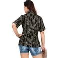 thumbnail image 2 of HAPPY BAY Women's Casual Beach Blouses Shirt TShirts Short Sleeve Button Up Dress Tops Tee Shirts Hawaiian Blouses for Women S Allover Stems, Black, 2 of 4
