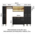 thumbnail image 3 of Cocina Integral 261cm Marrón/Negro Emilly Madesa 07, 3 of 5