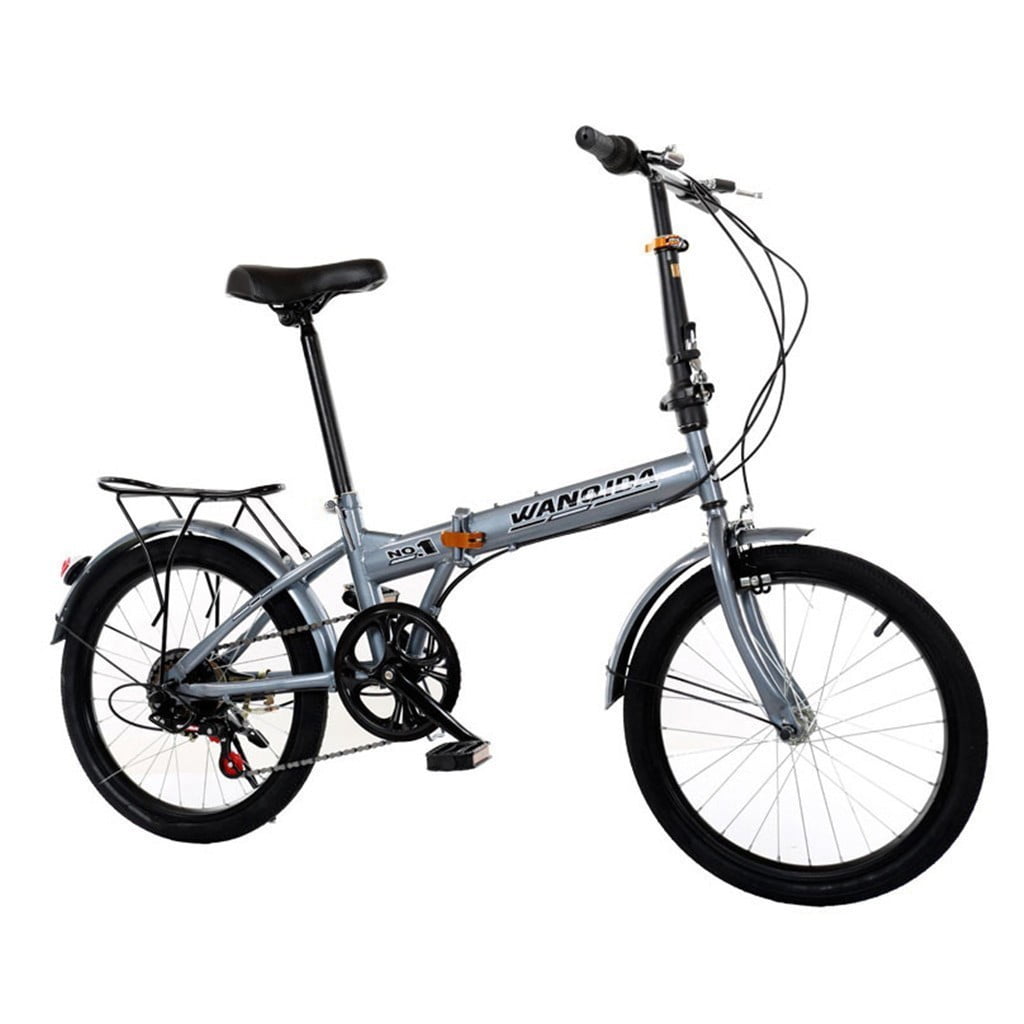 Folding Bike for Women Lightweight Adjustable Height and Foldable Design Front and Rear Fenders and Anti-Skid Tire High Tensile Steel Folding Frame 20-inch City Bicycle 