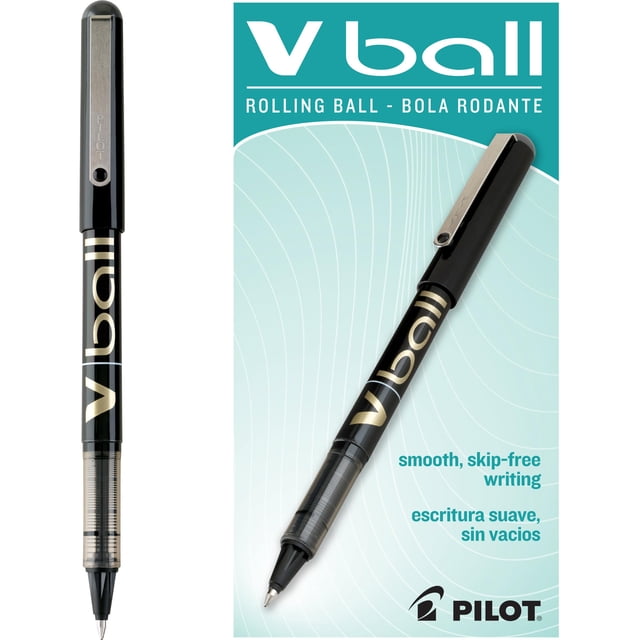 Bolígrafo PILOT Vball de tinta líquida punta fina negro, paquete de 12