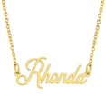 thumbnail image 1 of KISPER Collier Pendentif Prénom Personnalisé en Acier Inoxydable Plaqué Or 18K, Rhonda, 1 of 6