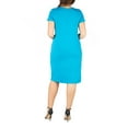 thumbnail image 2 of 24seven Comfort Apparel Plus Size Short Sleeve V Neck Faux Wrap Dress, 2 of 4