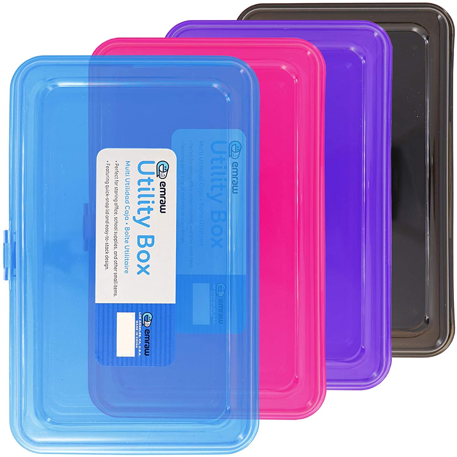 Emraw Bright Color Multipurpose Utility Box, (4 Pack) (New)