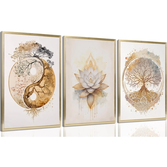 Arte de Pared en Lienzo libitea Póster Árbol de la Vida Zen con Loto
