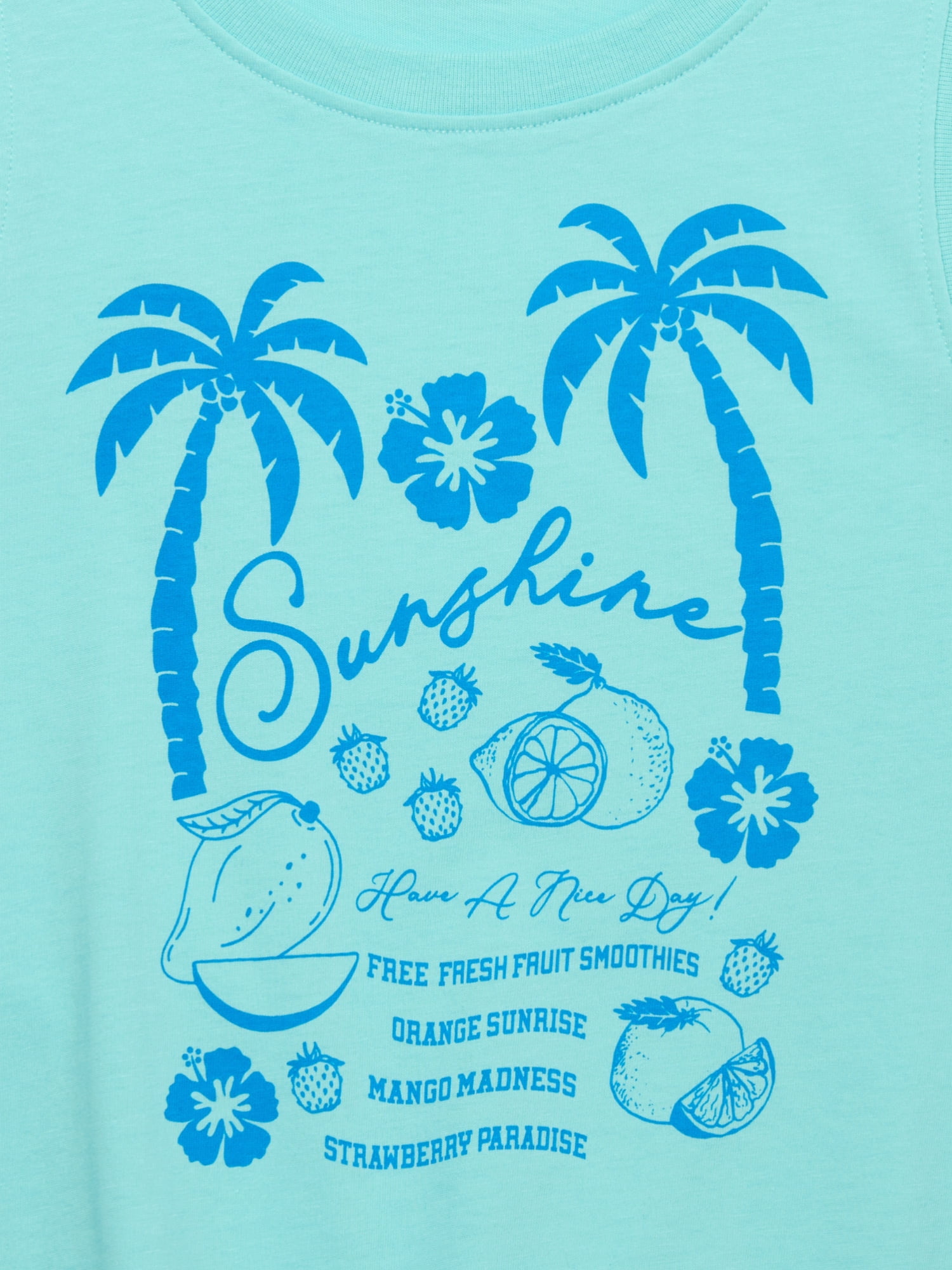 Wonder Nation Girls Sunshine Graphic Crew Neck Tank Top, Sizes 4-18 & Plus