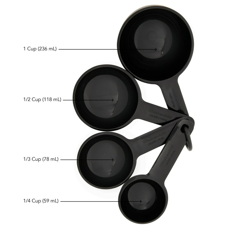 Kitchenaid Universal Measure Cup Spoon Set in Black