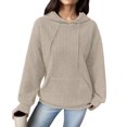 thumbnail image 2 of WEAIXIMIUNG Chandails en Molleton pour Femmes Sans Capuche Chats Pull Ample à Manches Longues Patchwork, 2 of 6