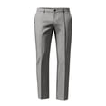 thumbnail image 5 of Men's Regular Fit Dress Pants Expandable Waist Slacks for Work Casual Business Flat Front Mens Wrinkle Free Comfort Stretch Pants Grey M, 5 of 5