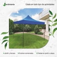 thumbnail image 2 of Carpa 3x3 m Jardimanía, Toldo Antisombra, Acero Reforzado y Lona Resistente, Portátil y Plegable azul, 2 of 5