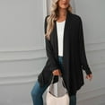 thumbnail image 4 of IROINNID Cardigan for Women Open Front Deals Lightweight Casual Jackets Sleeve Solid Blouse Outerwear Coat,Black, 4 of 9