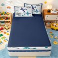 thumbnail image 4 of Erosebridal Cartoon Airplane Zipper Twin Comforter Sets with Fitted Sheet and 2 Pillowcases for Boys Men, Cartoon Cloud Print Zipper Bedding Set, Navy Reversible, 4 Pieces, 4 of 7