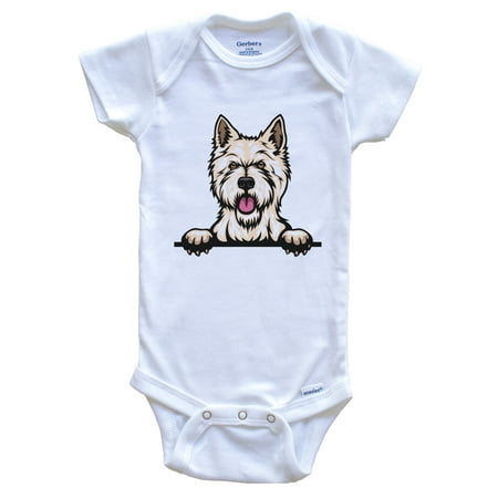 

West Highland Terrier Dog Breed Cute One Piece Baby Bodysuit 3-6 months white
