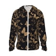thumbnail image 1 of Vsdgher Sweat à Capuche Moderne Imprimé Papillon Doré pour Hommes Femmes, Manches Longues Protection Solaire Pêche pour Course Natation-TTG, 1 of 7