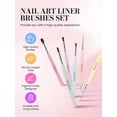 thumbnail image 2 of MelodySusie 6Pcs Nail Art Brush Set, Professional Painting Tools with Liner Flat Angled Gel Carved Brushes and Dotting Pen for Home and Salon, Colorful, 2 of 9
